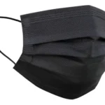 Cubrebocas triple capa color negro plisado