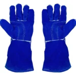 Guante soldador afelpado azul con hilo kevlar